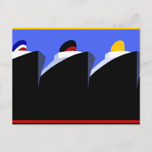 Vintage Kreuzfahrtschiffe Art Deco Poster Postkarte