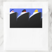 Vintage Kreuzfahrtschiffe Art Deco Poster Rechteckiger Aufkleber (Tasche)