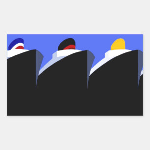 Vintage Kreuzfahrtschiffe Art Deco Poster Rechteckiger Aufkleber