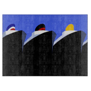 Vintage Kreuzfahrtschiffe Art Deco Poster Schneidebrett