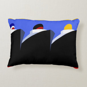 Vintage Kreuzfahrtschiffe Art Deco Poster Zierkissen