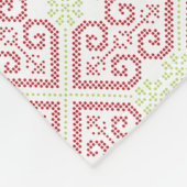 Vintage Kreuzstickerherzen Fleecedecke (Ecke)