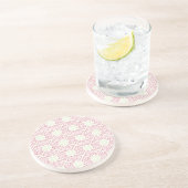 Vintage Kreuzstickerherzen Sandstein Untersetzer (Seite)