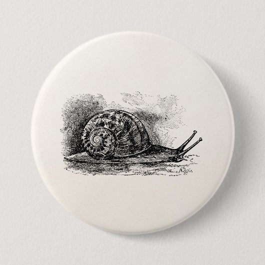 Vintage kriechende Schnecke-antike Schablone Button (Vorderseite)