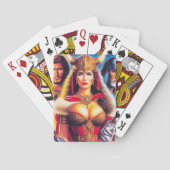 Vintage Kriegerin Wikinger Frau Spielkarten (Rückseite)
