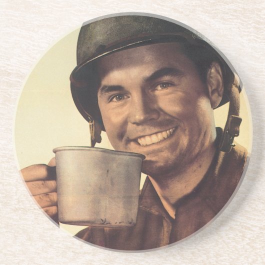 Vintage Kriegs-Plakat-Untersetzer Untersetzer (Vorne)