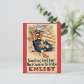 Vintage Kriegs-Postkarten, Vintager Uncle Sam Postkarte (Stehend Vorderseite)