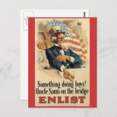 Vintage Kriegs-Postkarten, Vintager Uncle Sam Postkarte (Vorne/Hinten)