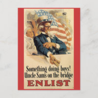 Vintage Kriegs-Postkarten, Vintager Uncle Sam