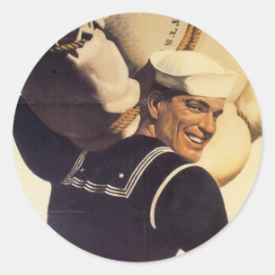 Vintage-Kriegsplakat - Ziemlich das Paket-Aufklebe Runder Aufkleber