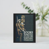 Vintage Kriegspostkarten, gewollt Bücher Postkarte (Stehend Vorderseite)