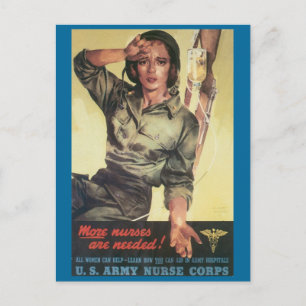 Vintage Kriegspostkarten, Krankenschwestern werden Postkarte