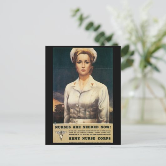 Vintage Kriegspostkarten, US-Krankenversicherungsk Postkarte (Stehend Vorderseite)