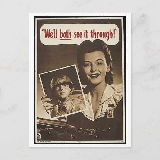 Vintage Kriegswerbung Postkarte (Vorderseite)