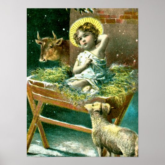 Vintage Krippe Poster (Vorne)