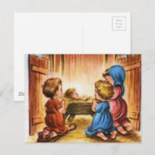 Vintage Krippe Postkarte (Vorne/Hinten)