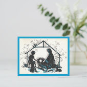 Vintage Krippe Postkarte (Stehend Vorderseite)