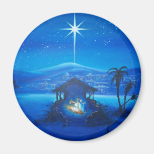 Vintage Krippen-Nachtszene Magnet