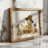 Vintage Krippenmalerei Mama mit Baby Poster