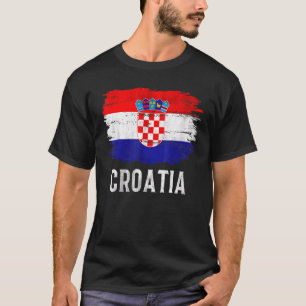 Vintage-Kroatienflagge für kroatisch T-Shirt
