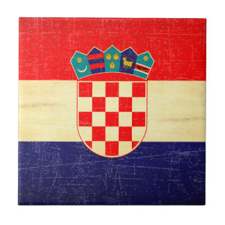 Vintage kroatische Flagge Fliese