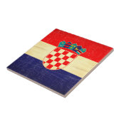 Vintage kroatische Flagge Fliese (Seite)