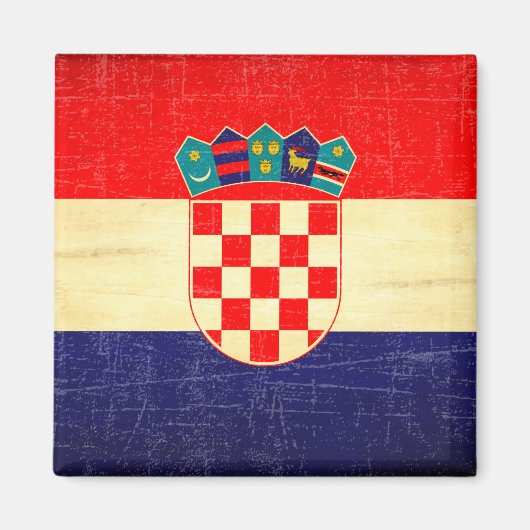 Vintage kroatische Flagge Magnet (Vorne)