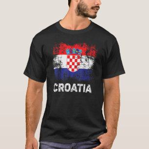 Vintage kroatische Flagge Patriotische kroatische T-Shirt