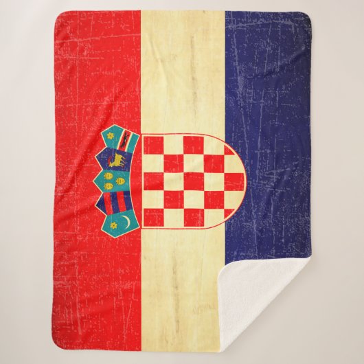 Vintage kroatische Flagge Sherpadecke (Vorderseite)