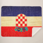 Vintage kroatische Flagge Sherpadecke (Vorderseite (Horizontal))