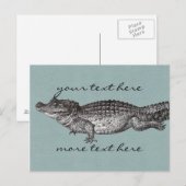 Vintage Krokodil-Postkarte Postkarte (Vorne/Hinten)