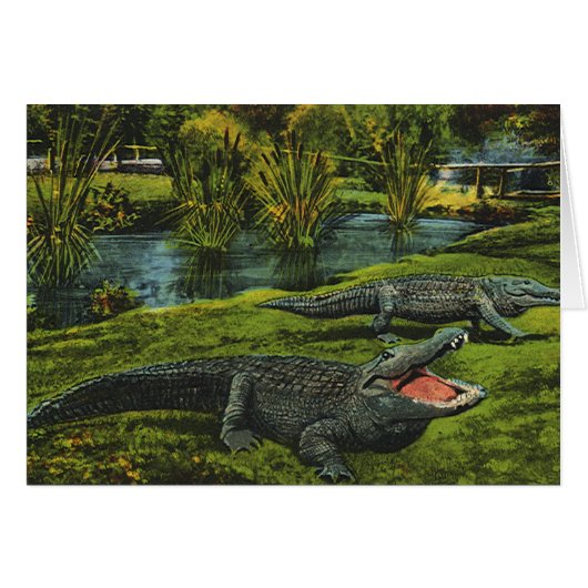 Vintage Krokodile, Meereslebewesen Reptilien (Vorderseite (Horizontal))