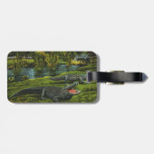 Vintage Krokodile, Meereslebewesen Reptilien Gepäckanhänger (Rückseite horizontal)