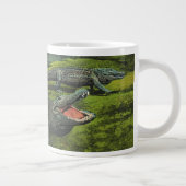 Vintage Krokodile, Meereslebewesen Reptilien Jumbo-Tasse (Rechts)