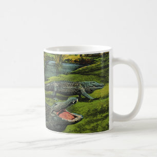 Vintage Krokodile, Meereslebewesen Reptilien Kaffeetasse