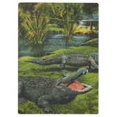 Vintage Krokodile, Meereslebewesen Reptilien Klemmbrett (Rückseite)