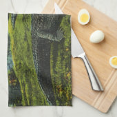 Vintage Krokodile, Meereslebewesen Reptilien Küchentuch (Viertel Falte)