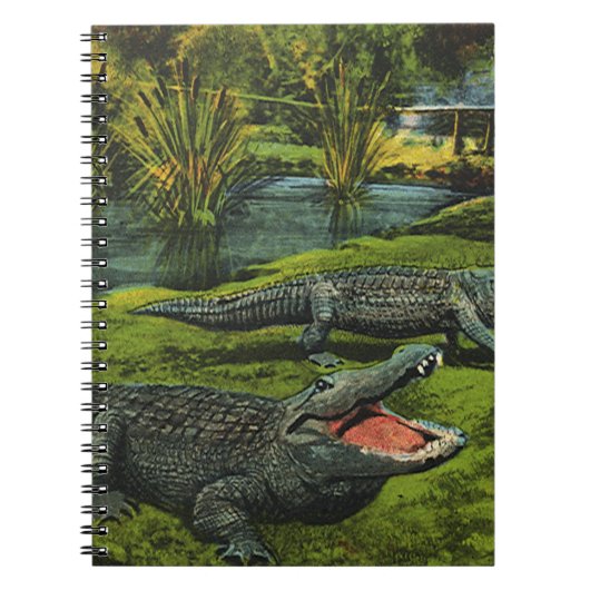 Vintage Krokodile, Meereslebewesen Reptilien Notizblock (Vorderseite)