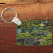 Vintage Krokodile, Meereslebewesen Reptilien Schlüsselanhänger (Rückseite)