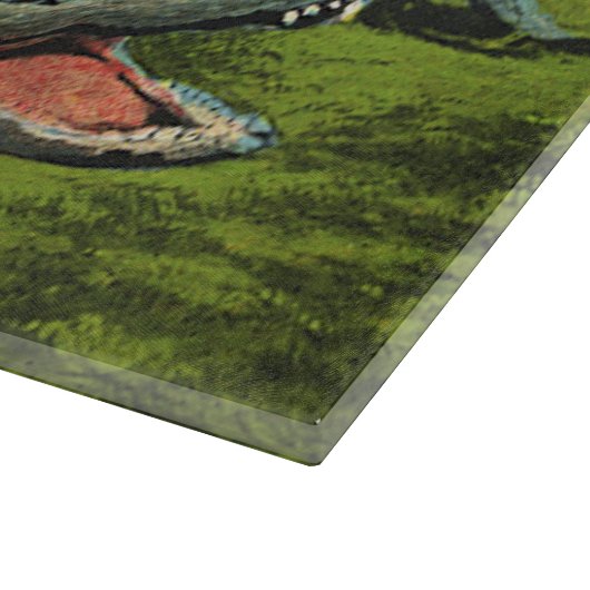 Vintage Krokodile, Meereslebewesen Reptilien Schneidebrett (Ecke)