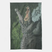 Vintage Krokodile Reptilien, Meerestierleben Geschirrtuch (Vertikal)