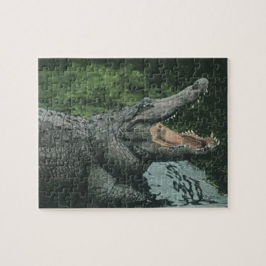 Vintage Krokodile Reptilien, Meerestierleben Puzzle (Horizontal)