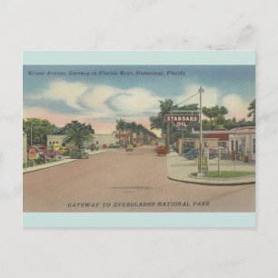 Vintage Krome Avenue Homestead Florida Postkarte