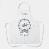 Vintage Krone der Königin und Laurel Kranz Schürze (Vorderseite)