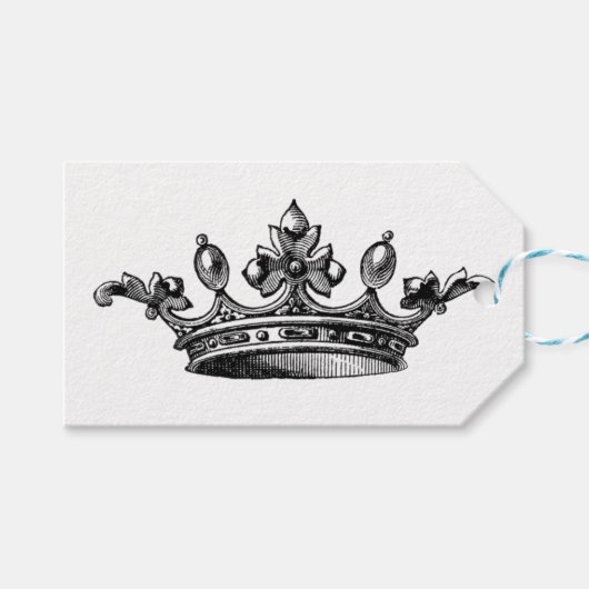 Vintage Krone Geschenkanhänger (Vorderseite (Horizontal))