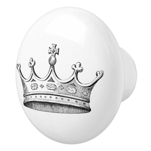 Vintage Krone Keramikknauf (Rechts)