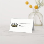 Vintage Krone mit Schachfarbe Platzkarte (Rückseite)