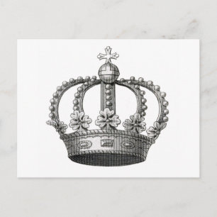 Vintage Krone Postkarte