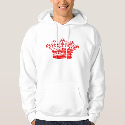 Vintage Krone - Rot Hoodie (Vorderseite)