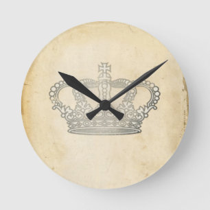 Vintage Krone Runde Wanduhr